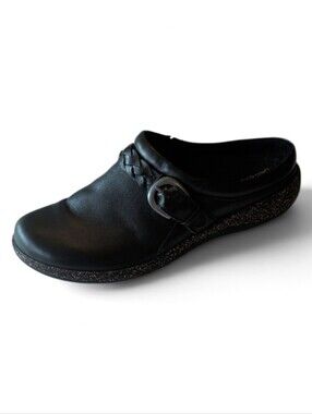 Aetrex, Libby, Black Leather Mule/Clog. Size 10